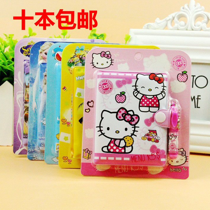Korean cartoon stationery wholesale mini cute little book diary with pen notebook kids gift prize
