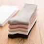 Vớ nữ cỡ lớn vớ cotton ống mùa thu và mùa đông Mô hình bông khử mùi thịt màu eo dài cộng với phân bón tăng 41-43 yard tất cao cổ nam