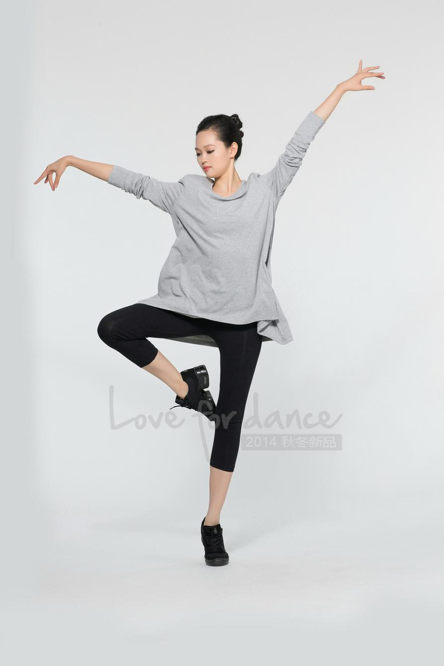 Dance love dance modern dance top AL01-27 autumn and winter new adult long-sleeved square round neck practice clothing