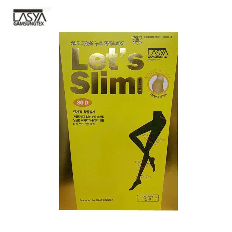 韩国正品直邮Let's slim提臀透色连裤丝袜30D瘦腿修身防脱防勾丝