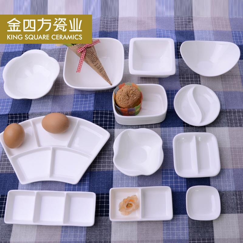 Gold square pure white ipads China fashion flavor dish yuan pro ject - Korean Japanese dish dish to eat dish of sauce vinegar dish plate