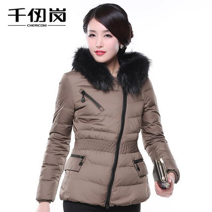 千仞岗2014新品女羽绒服中年中老年胖妈妈中长款羽绒服加厚年货