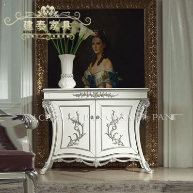 建泰新古典白色实木雕花柜EE131