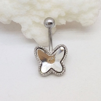 Umbilical ring Sexy jewelry Thick needle navel buckle Shiny navel nail butterfly Korean version of the tide girl navel ring hypoallergenic umbilical nail