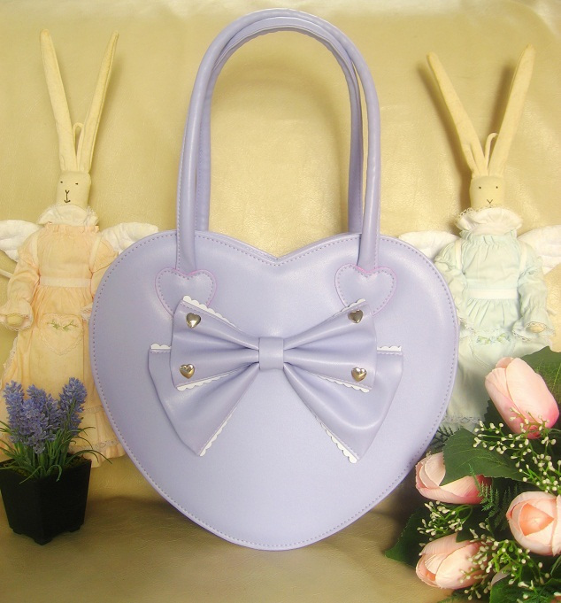 Lolita Romance—New Sweet Lady Silver Heart Large Handbag