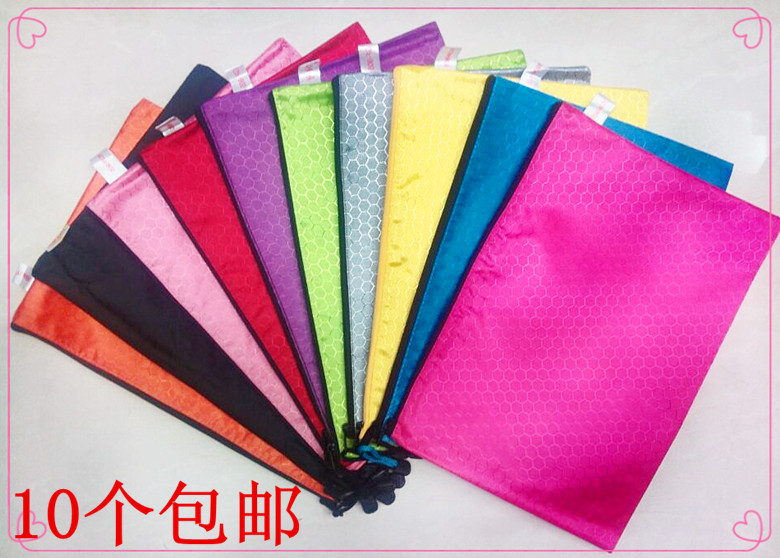 Globular coloured paper bag A4 waterproof pull-chain bag thickened pull-edge bag kit cashier bag 10