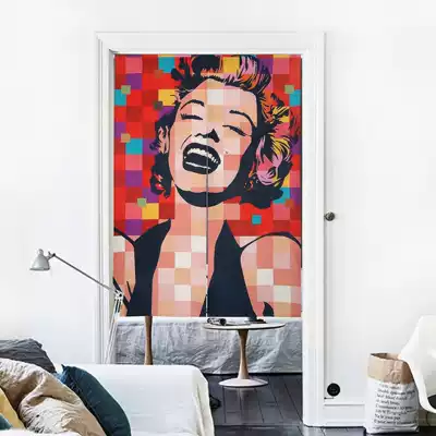 Pop literature and art Nordic style new house gift decoration door curtain Feng shui curtain Entrance partition hanging curtain Powder room curtain