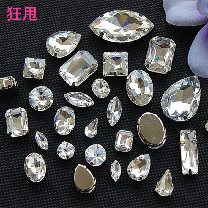 White Transparent Claw Rhinestones for Hand-Sewing onto Clothes, Shoes, Bags, Rectangular Fur Rhinestones, DIY Jewelry Accessories, Teardrop Shape White Transparent Claw Rhinestones for Hand-Sewing onto Clothes, Shoes, Bags, Rectangular Fur Rhinestones, DIY Jewelry Accessories, Teardrop Shape