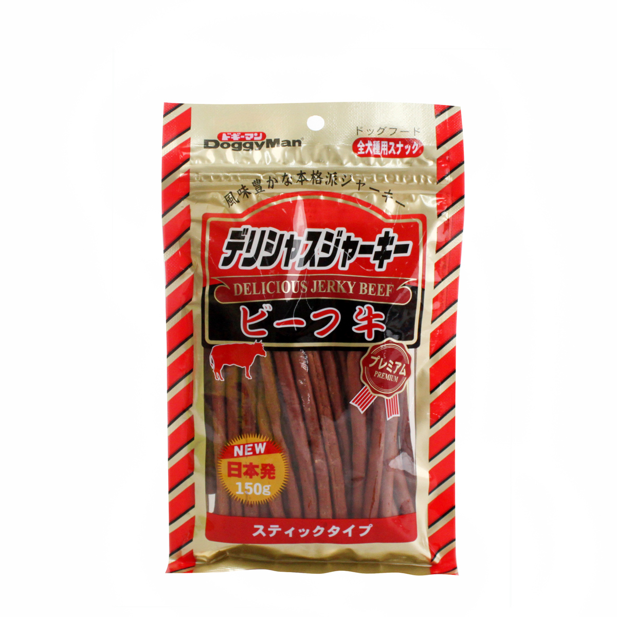 波奇网 狗零食多格漫特制优健牛肉条150g宠物食品泰迪幼犬磨牙棒