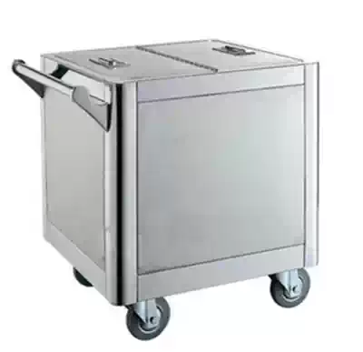 Stainless steel flour truck thickened hand push dining car flour box commercial food cart food box square barrel storage car