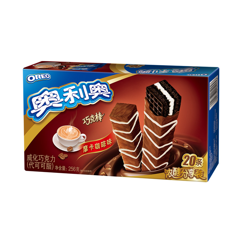 【天猫超市】亿滋 奥利奥威化饼干巧克棒 摩卡咖啡味256g 20条