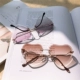 Ulzzang gradient tình yêu không kính râm nữ retro Harajuku net đỏ in hình ảnh du lịch dễ thương mắt kính nữ Kính râm
