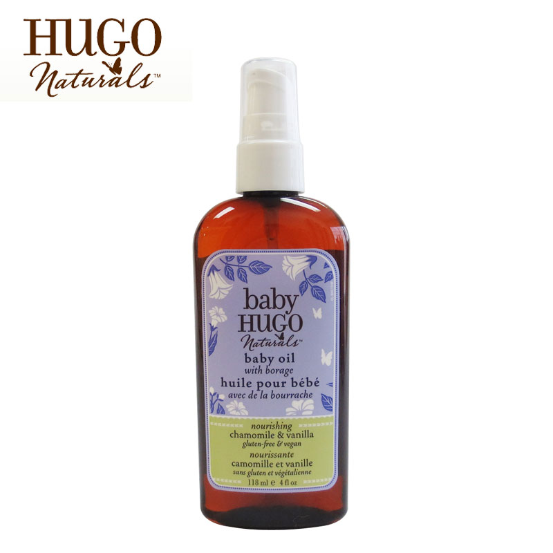 加拿大原装进口HUGO NATURALS婴幼儿按摩油保护皮肤天然健康温和