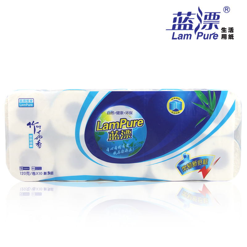 蓝漂卷纸  有芯有膜卷筒纸家用办公卫生纸巾1200g/10卷 纸巾