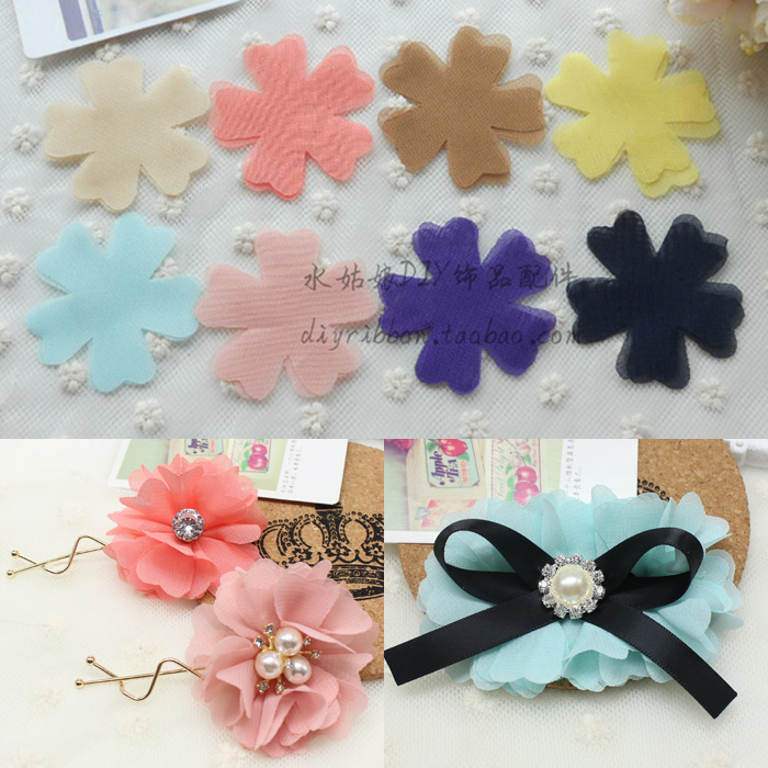 5cm Loving 5 Petals Flowers Light And Thin Snowspun Little Flakes Diy Handmade Snowspun Flowers Material 20 pieces