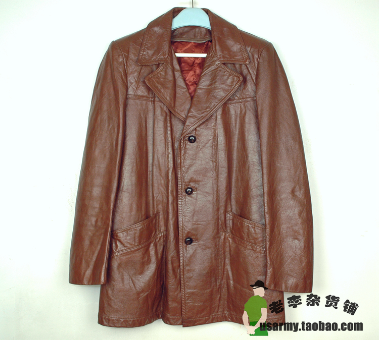 KIRKS American retro style leather jacket leather suit second-hand