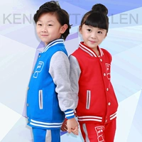 Quần áo cotton mẫu giáo mùa xuân và mùa thu mùa đông phù hợp với bóng chày quần áo thể thao trường tiểu học đồng phục nam và nữ phục vụ lớp tùy chỉnh shop quần áo trẻ em đẹp