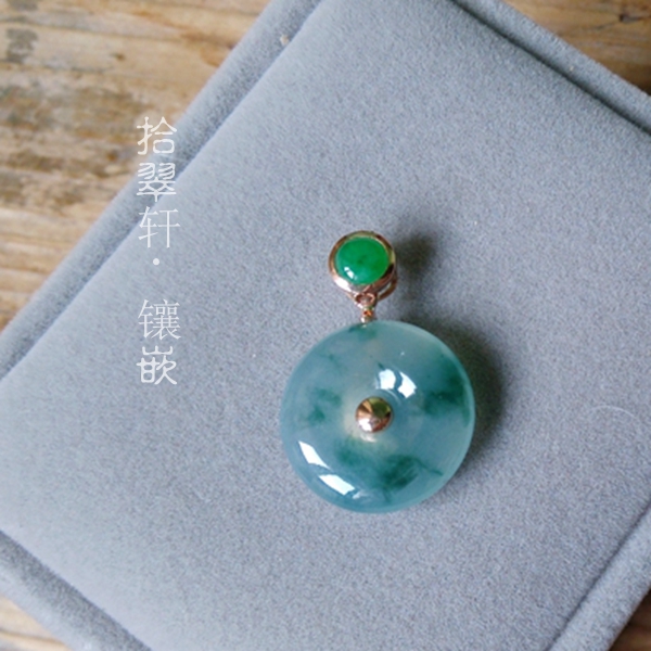 (ten Cuxuan-private senior custom) inlay cost details 18K rose gold Ping An buckle pendant
