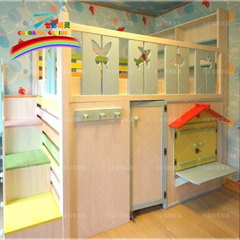 Solid wood castle loft bed children's furniture