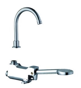 Kun Quan Quan-wide copper pedalling basin tap Basin Tap Laboratory Pedaling Tap Single Cold Tap