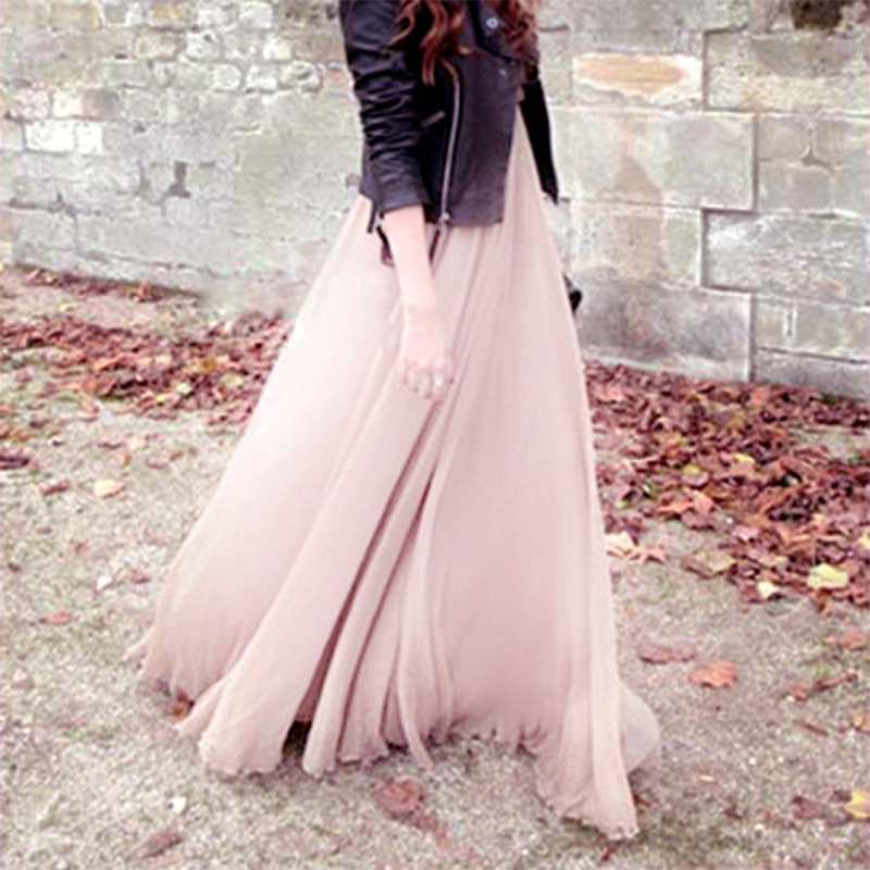 Xinjiang Dance 540-Degree Wide-Swing High-Waisted Dance Long Skirt 8m Wide-Swing Beach Skirt Three-Layer Chiffon Skirt A-Line Skirt