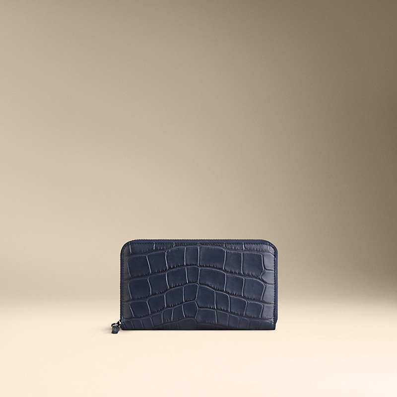 Burberry博柏利 短吻鳄皮全拉链钱夹 39569161