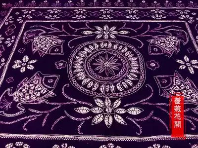 Yunnan ethnic style hand-dyed tea table cloth long tablecloth Tea building pastoral wind curtain Leisure Farm 1 5*2 meters
