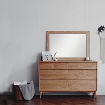 Japanese style simple solid wood oak good looking dressing table black walnut storage storage storage box solid wood dressing table