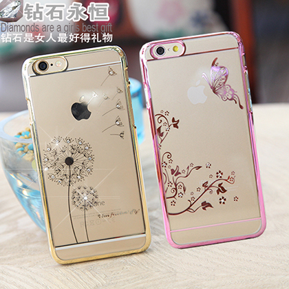 唯美奢华水钻苹果 iPhone6plus手机壳6Plus 5.5寸电镀保护套 超薄