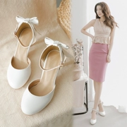Giày cổ tích mùa hè Baotou sandal phiên bản Hàn Quốc với giày cao gót nhỏ tươi nhỏ size 33 chữ khóa lớn size 4041