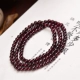 Vòng tay Garnet tự nhiên Rượu vang nữ Pha lê đỏ Ba vòng Garnet 3 vòng Vòng đeo tay nhiều vòng 6A7A - Vòng đeo tay Clasp vòng đeo tay nữ Vòng đeo tay Clasp