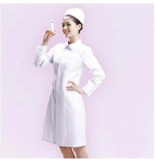 Round-collar Long sleeves Nursing women Physician Wear white Grand-coat Medicine Shop Working clothes Cosmetic Clothing Color with a large size