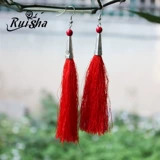 RuiSha Красные этнические ретро серьги для невесты, этнический стиль