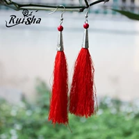 RuiSha Красные этнические ретро серьги для невесты, этнический стиль