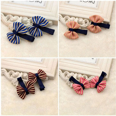 Han Edition Children Hair Accessories accessories Accessories Girl Baby Hair Clip Brief Butterfly Knot around the sea clip a pair