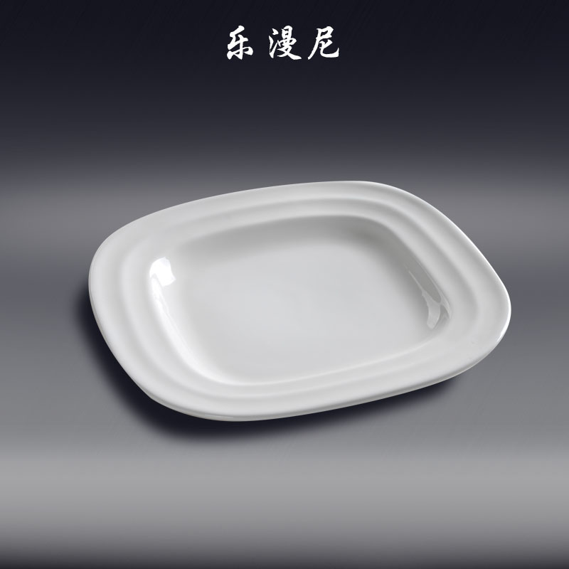 Le diffuse - fe, ni line tetragonal round dish - a stir - fry dish square club with pure white ceramic hotel
