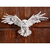 New York City Park imported mysterious Home Guardian white feather owl wall decoration 49 5