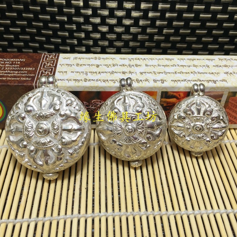 Edge Life Buddha Nepal Imports 925 pure silver Cross Diamond Pestle Handcarved Flower Gäu Box No.