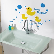 Swimming ducklings cute cartoon wall stickers bathroom bathroom waterproof tile stickers glass door decoration stickers