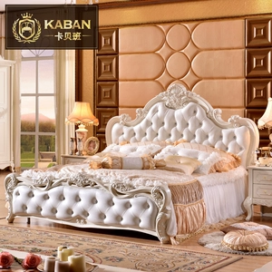 Kabeban đồ nội thất giường Châu Âu kết hợp phòng ngủ giường gỗ rắn 1.5 m mục vụ giường Pháp giường đôi công chúa giường