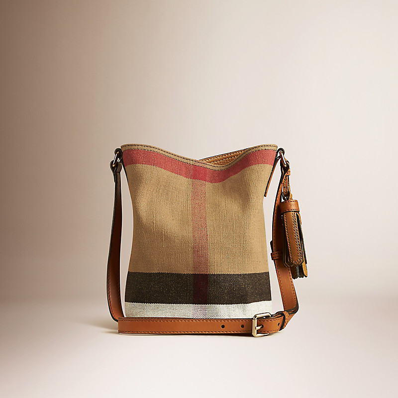 BURBERRY/博柏利小号 Canvas 格纹拼皮革艾仕贝手袋 39829331