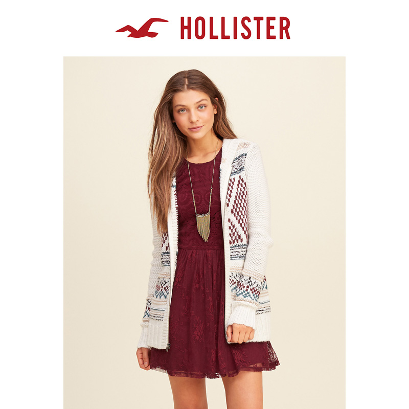 Hollister图案拉链针织衫 女 107208