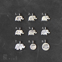 A selfie) by the Thai handmade silver pure silver pendant DIY accessories accessories with small elephant printed animal models DA02