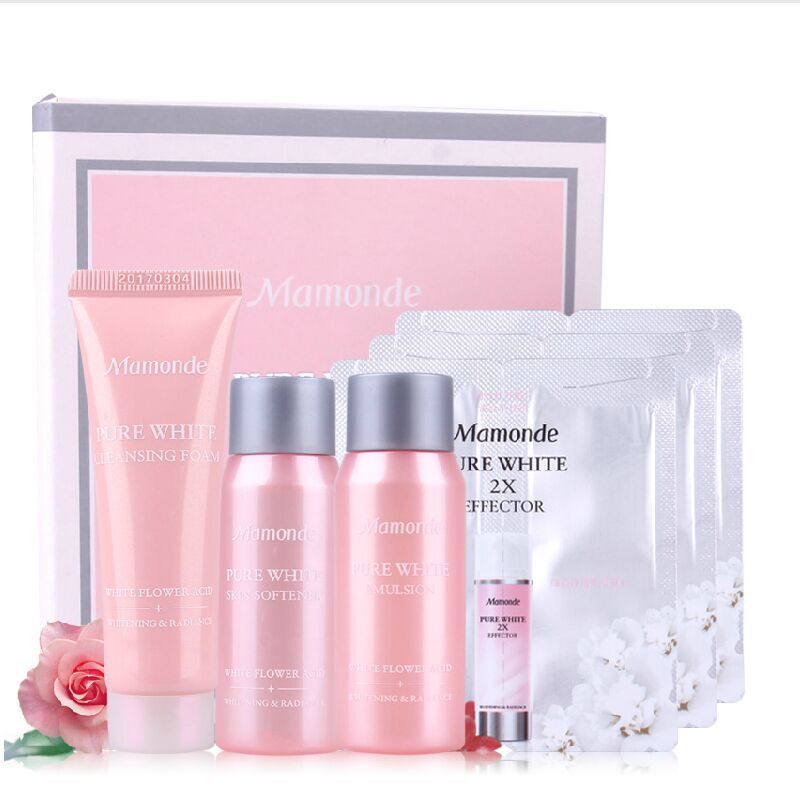 Mamonde/梦妆小样花萃净白中样套装面膜洗水乳化妆品旅行装试用装