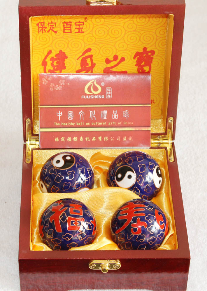Baoding iron ball cloisonne suit hollow bell sound health ball fitness ball handball for the elderly birthday gift