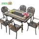 Bàn ghế BBQ ngoài trời Kết hợp Bàn ghế ngoài trời Bàn ghế ngoài trời Iron Garden Garden Bàn BBQ điện Ban công năm mảnh