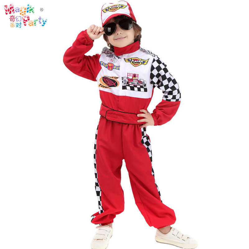 Halloween Kidsren's Performance Costumes Cosplay Masquerade Cars-Themed Boys' Racing Driver Costumes