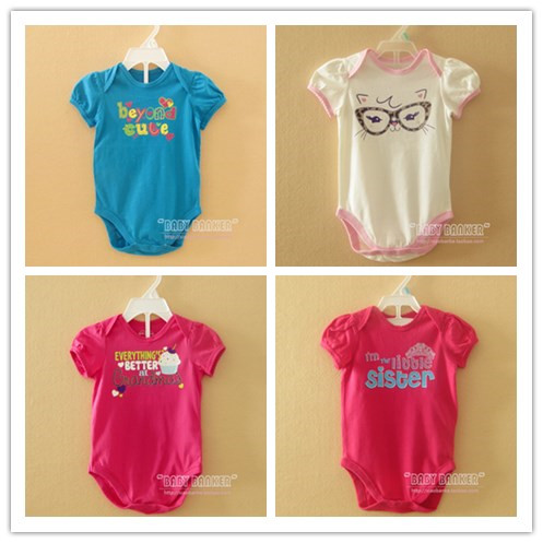 Baby Hardshire Thin Super Meng Triangle Baby Short Sleeve Summer Newborn Concord Clothes