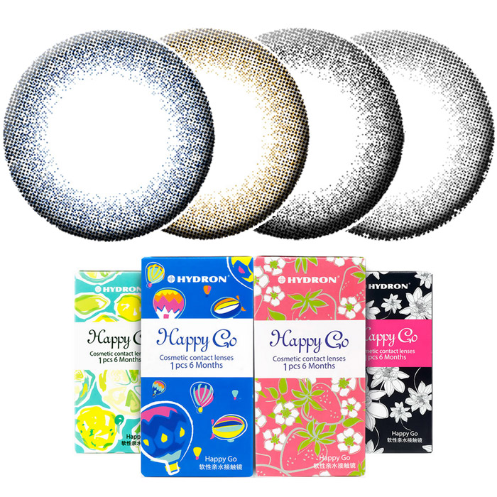 海昌美瞳半年抛HAPPY GO混血自然彩色近视隐形眼镜1片装JSM