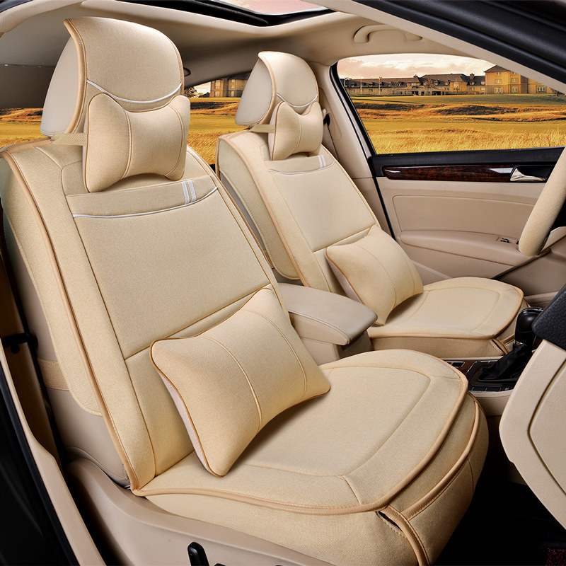 四季汽车坐垫亚麻四季通用雪铁龙C2 C4L C5新世嘉Cross全包座垫